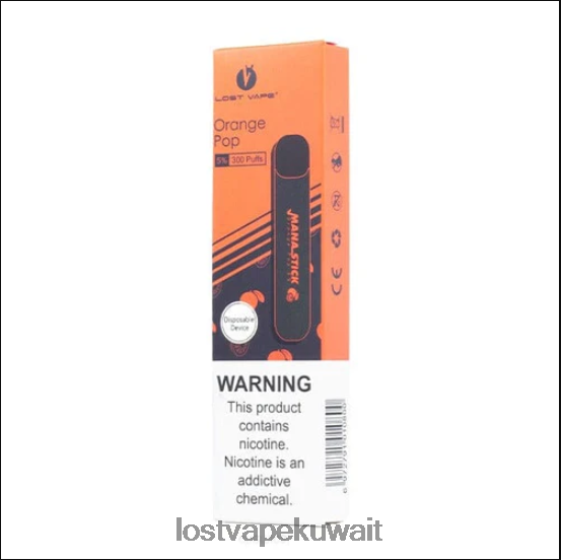Lost Vape سعر F2T0B8523 | Lost Vape Mana عصا يمكن التخلص منها | 300 نفخة | 1.2 مل البرتقال البوب ​​5%