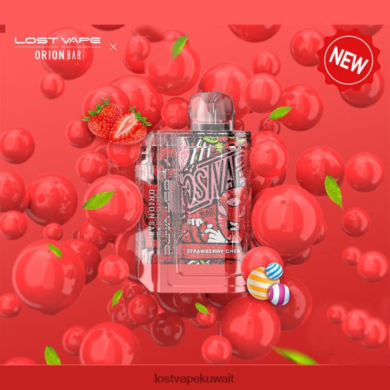 Lost Vape Kuwait F2T0B891 | Lost Vape Orion شريط يمكن التخلص منه | 7500 نفخة | 18 مل | 50 ملغ مضغ الفراولة