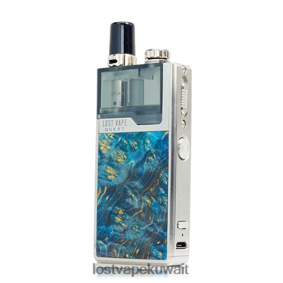 Lost Vape Quest سعر F2T0B8476 | Lost Vape Quest طقم جهاز أوريون كيو بود كامل خشب الطعن الفضي/الأزرق