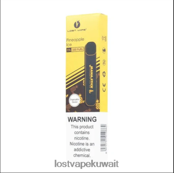 Lost Vape Quest سعر F2T0B8526 | Lost Vape Mana عصا يمكن التخلص منها | 300 نفخة | 1.2 مل ثلج الأناناس 5%