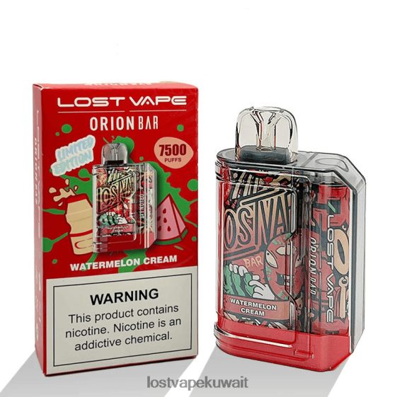 Lost Vape Wholesale F2T0B899 | Lost Vape Orion شريط يمكن التخلص منه | 7500 نفخة | 18 مل | 50 ملغ كريمة البطيخ