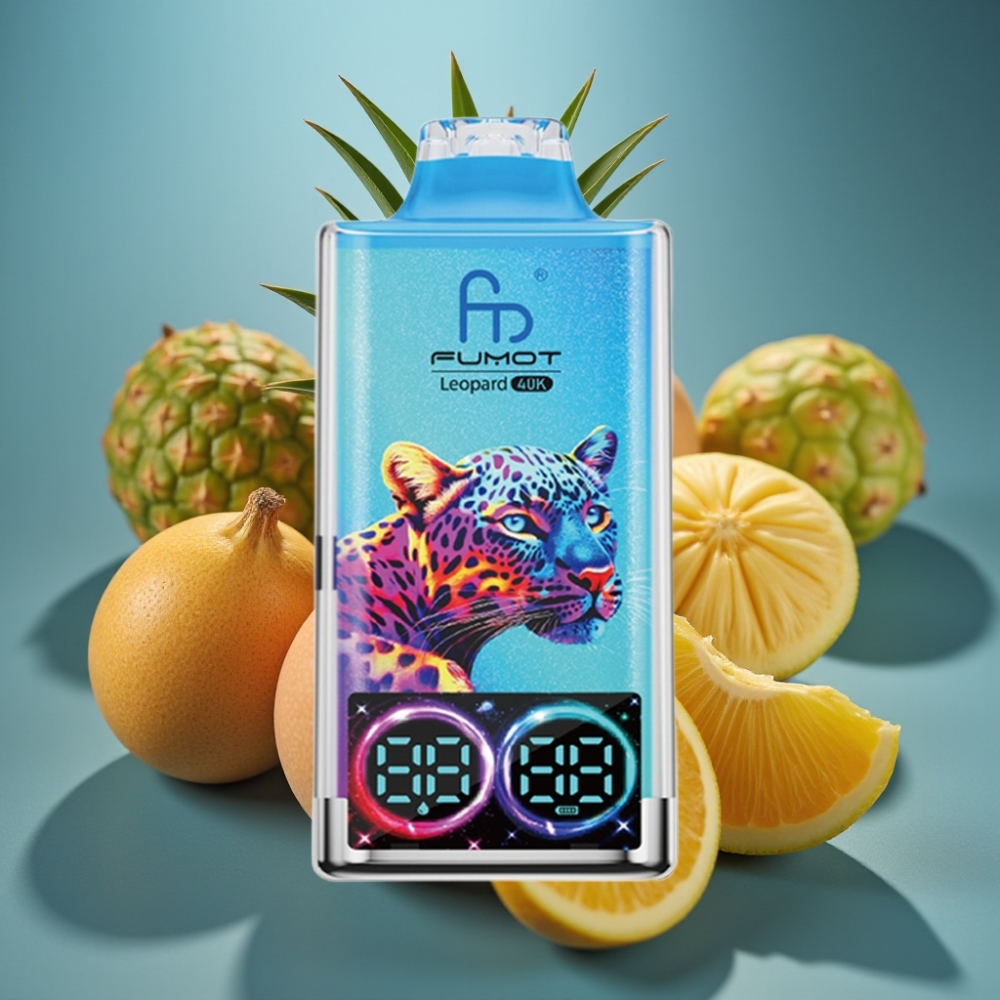 Fumot Leopard 40000 بخاخ نكهة الخوخ والمانجو والأناناس، بطارية 700mAh، شحن Type-C