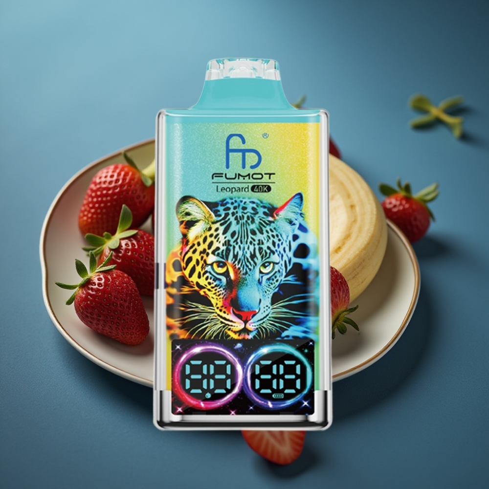 Fumot Leopard 40K Puffs Strawberry Banana Disposable Vape - Dual Mesh, Type-C, 700mAh