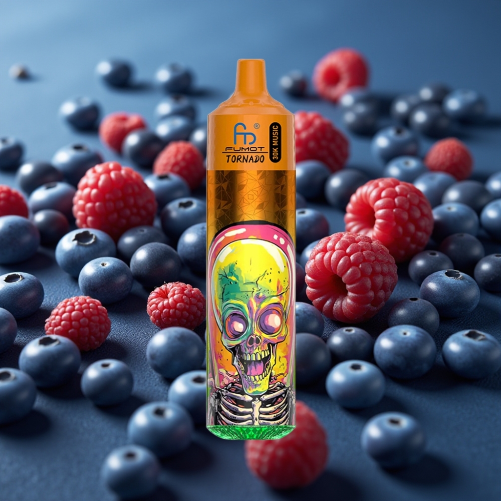 Fumot RandM Tornado 30000 Puffs Disposable Vape توت أزرق وتوت العليق - 30mL، 5% نيكوتين
