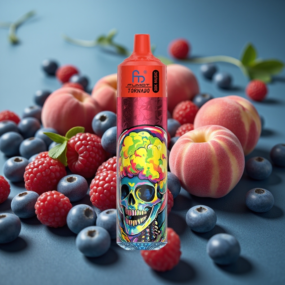 Fumot RandM Tornado 30000 Puffs - خوخ وتوت (Peach Berries) - 30mL - 5% Nicotine