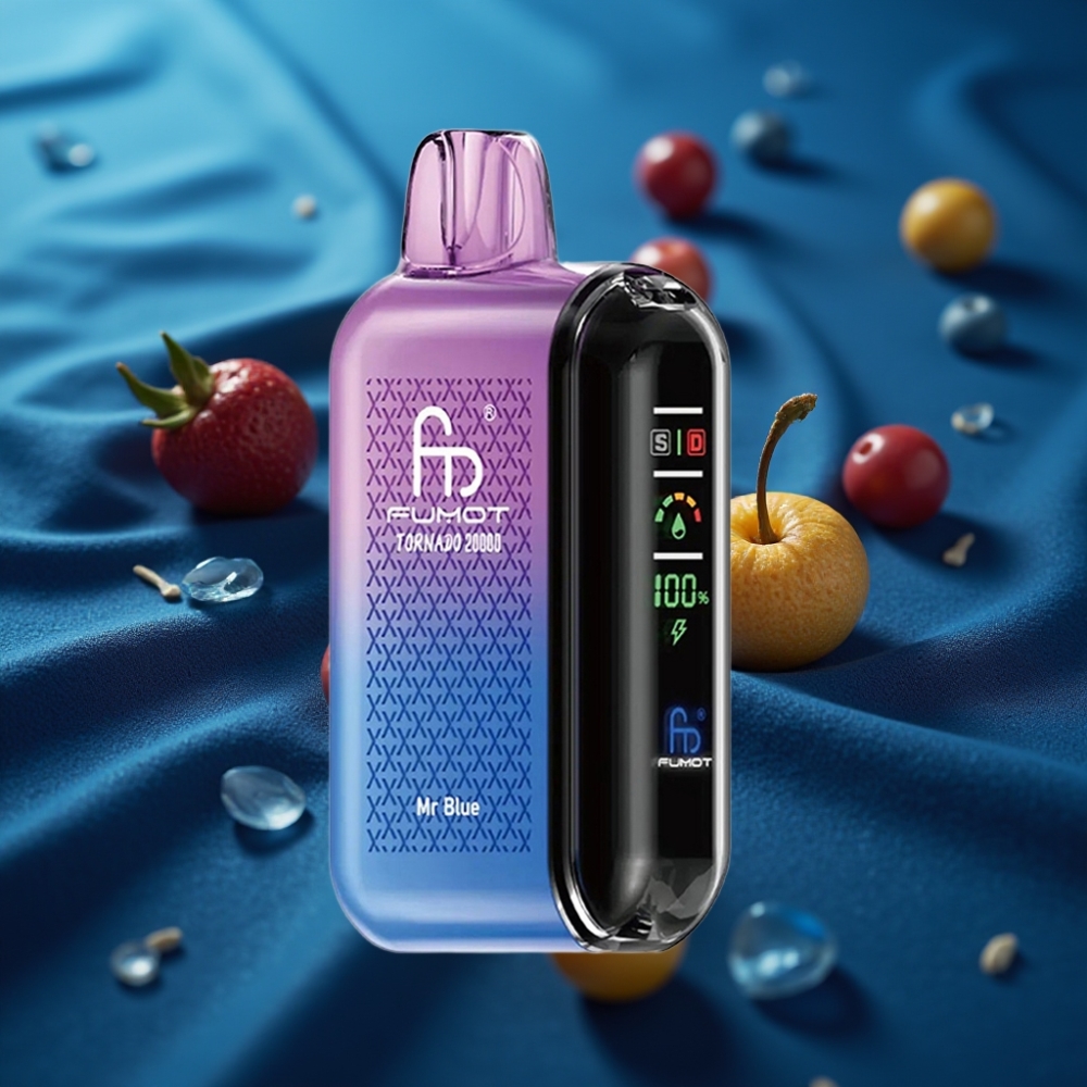 Fumot Tornado 20000 نفخة - Mr Blue - شاشة ذكية - بطارية 850mAh