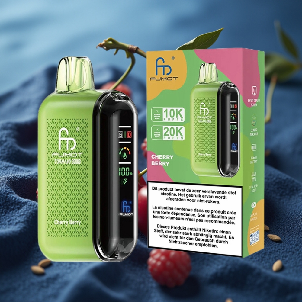 Fumot Tornado 20000 Puffs Double Mesh Cherry Berry Disposable Vape