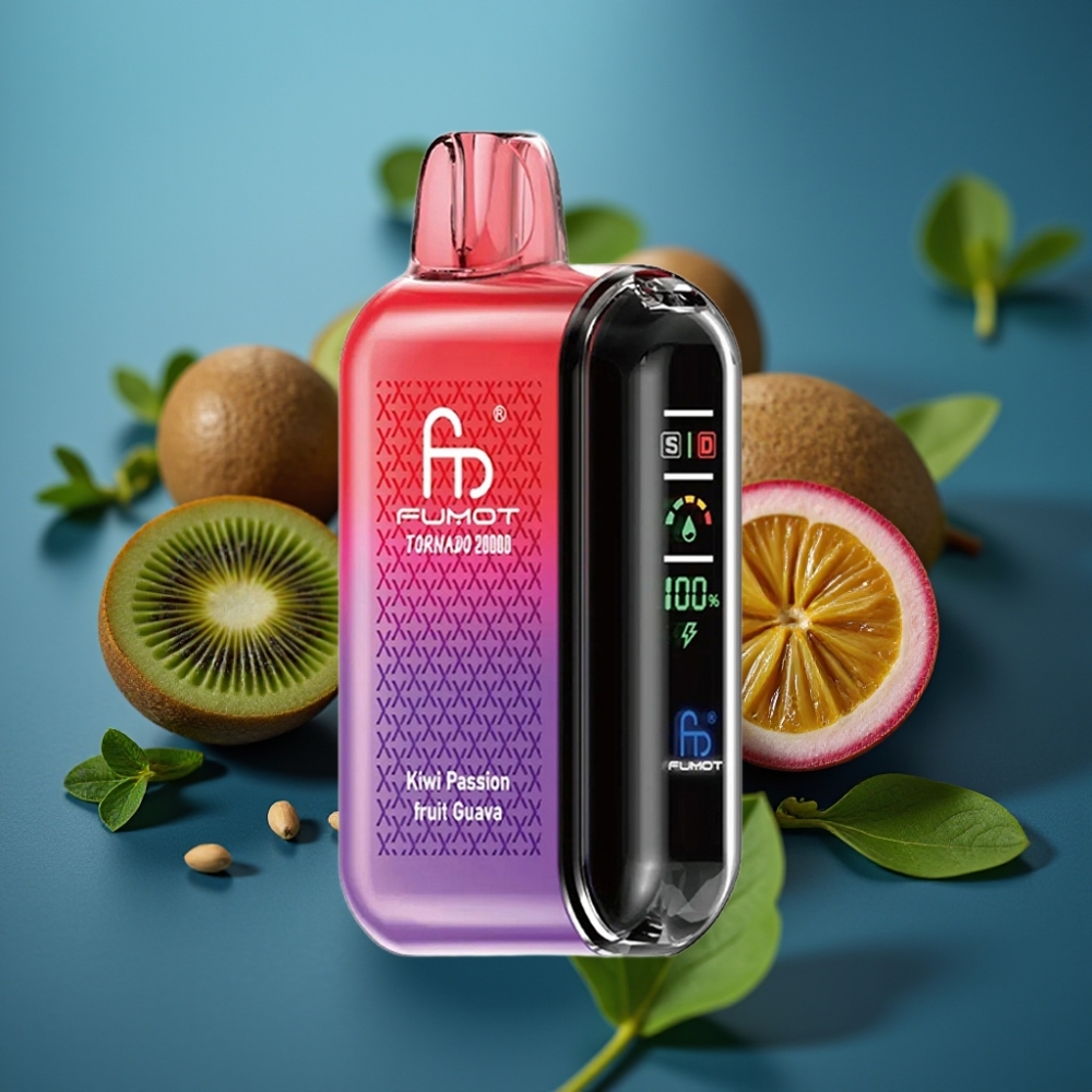 Fumot Tornado 20000 Puffs Dual Mesh Coil Kiwi فاكهة العاطفة جوافة