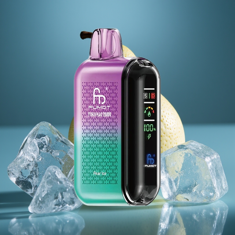 Fumot Tornado 20000 Puffs Dual Mesh Pear Ice جهاز تبخير لمرة واحدة