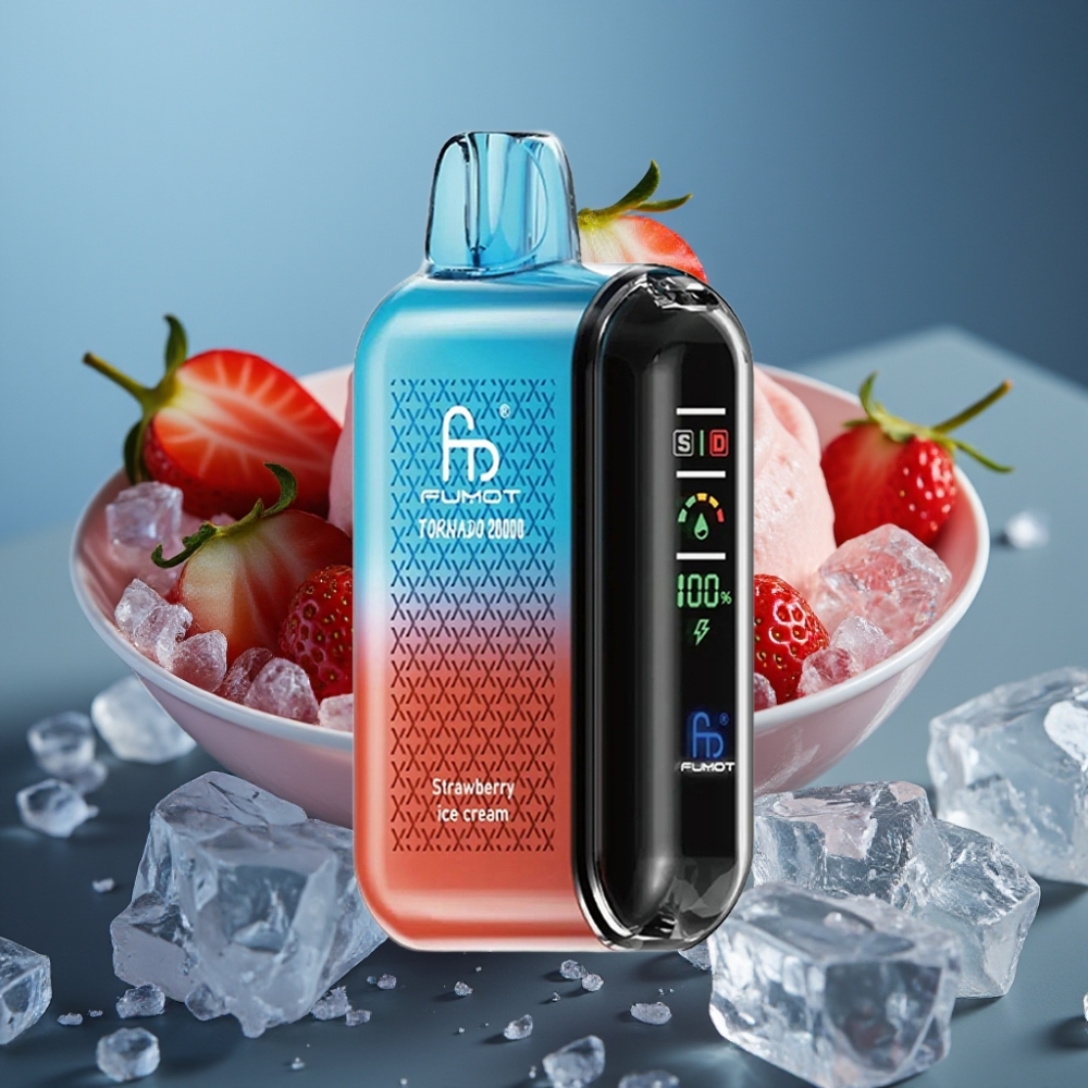 Fumot Tornado 20000 Puffs Dual Mesh Strawberry Ice Cream Disposable Vape