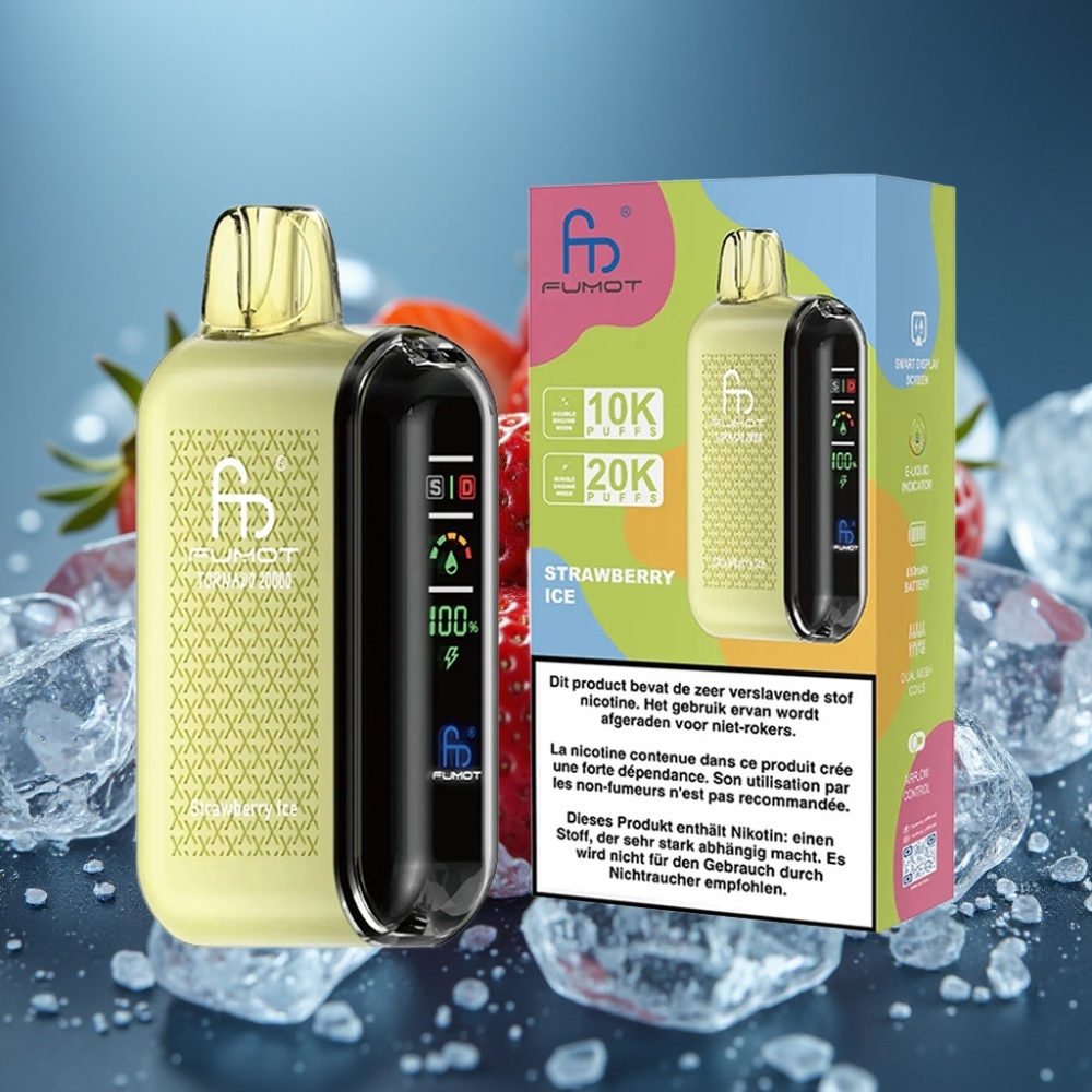 Fumot Tornado 20000 Puffs Dual Mesh Strawberry Ice - فرموت تورنادو ٢٠٠٠٠ نفخة ثنائية مش فراولة آيس