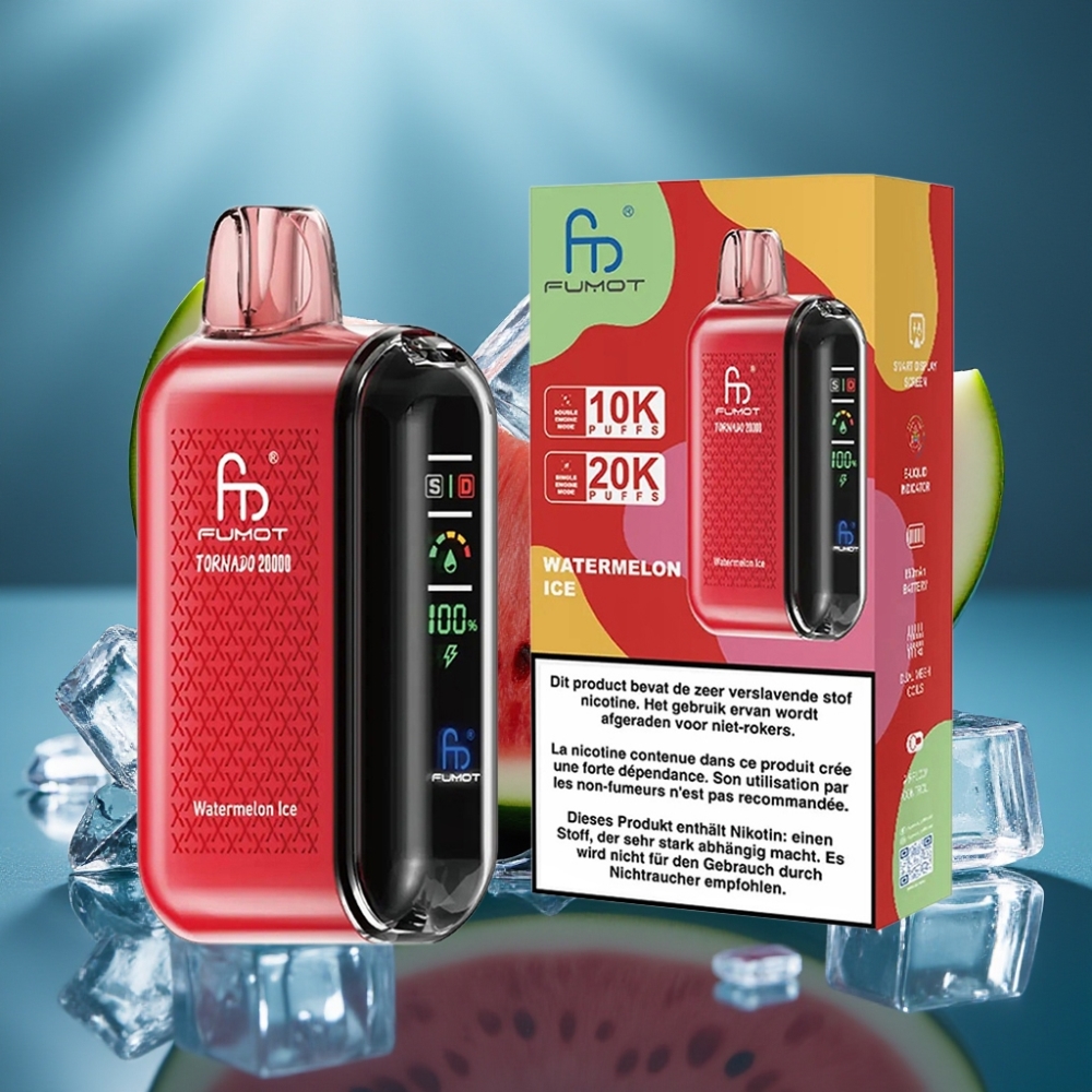 Fumot Tornado 20000 Puffs Dual Mesh بطيخ مثلج vape supplier Kuwait