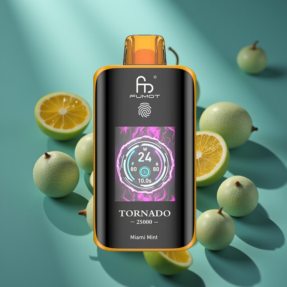 Fumot Tornado 25000 نَفَثات شاشة عالية الدقة بطارية 700mAh نعناع ميامي