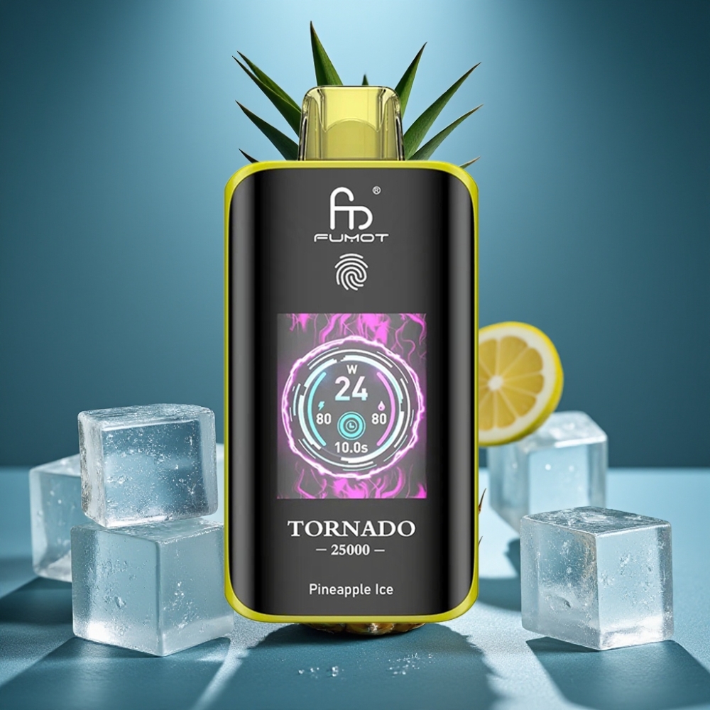 Fumot Tornado 25000 نفخة - شاشة HD - بطارية 700 مللي أمبير - أناناس آيس