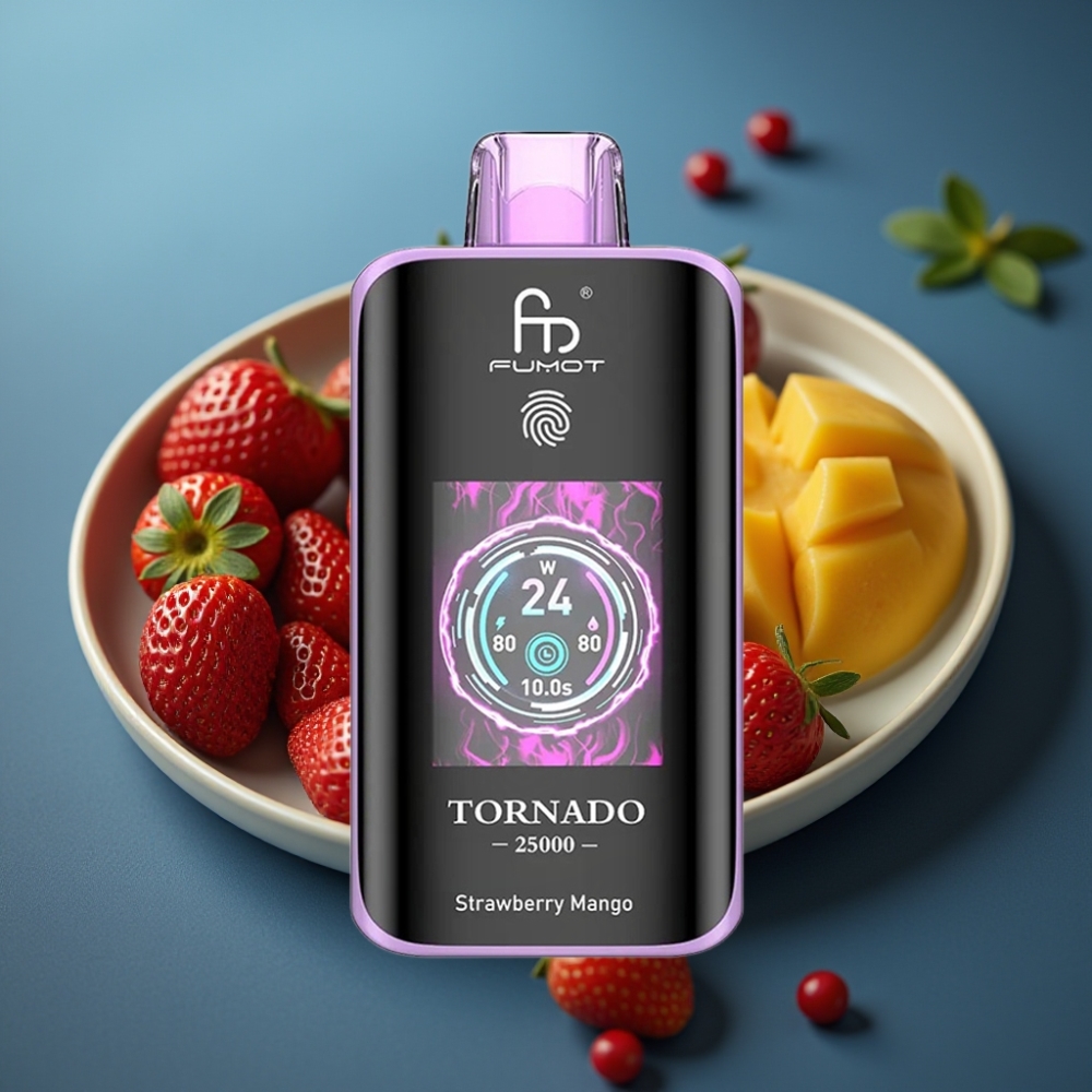 Fumot Tornado 25000 نَفخة - فراولة مانجو - شاشة HD - بطارية 700 مللي أمبير