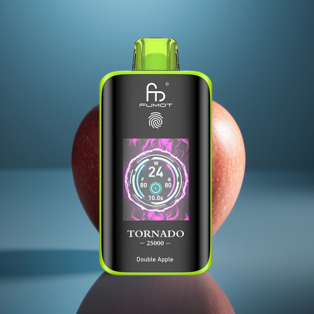 Fumot Tornado 25000 نفخة - شاشة HD - بطارية 700 مللي أمبير - تفاحتين