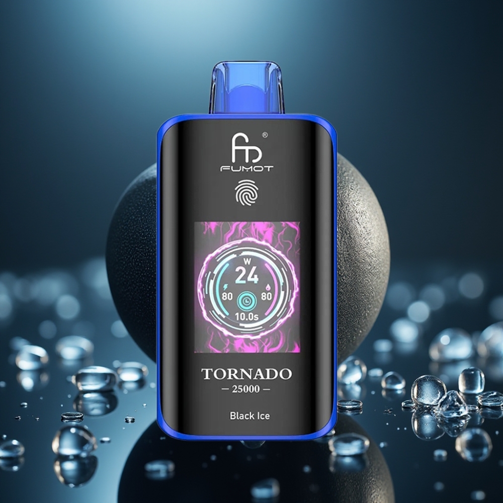 Fumot Tornado 25000 نفخة شاشة HD - أسود جليدي vape supplier Kuwait