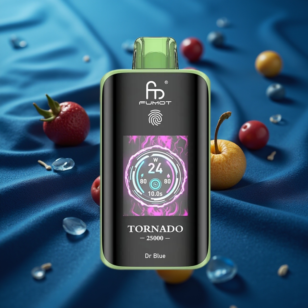 Fumot Tornado 25000 Puffs شاشة عالية الدقة 20مل سائل إلكتروني بطارية 700مللي أمبير در بلو