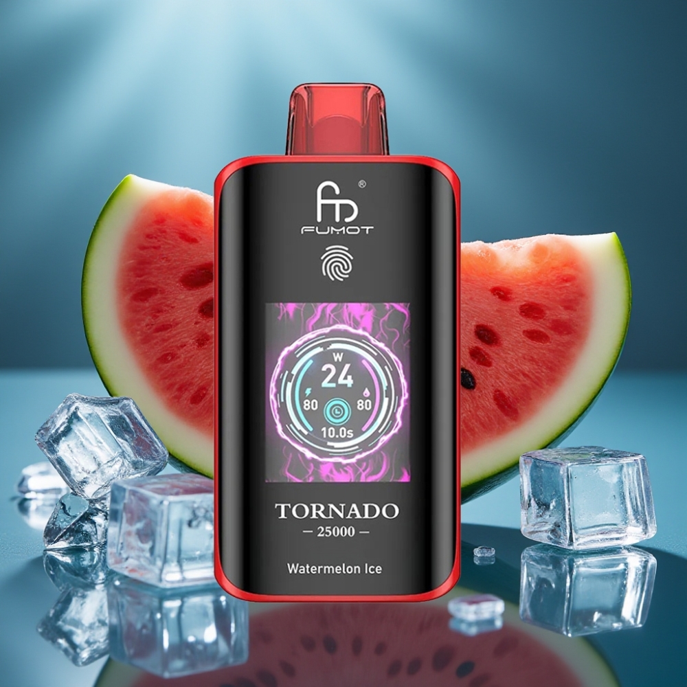 Fumot Tornado 25000 Puffs بشاشة HD بطارية 700mAh بنكهة بطيخ مثلج