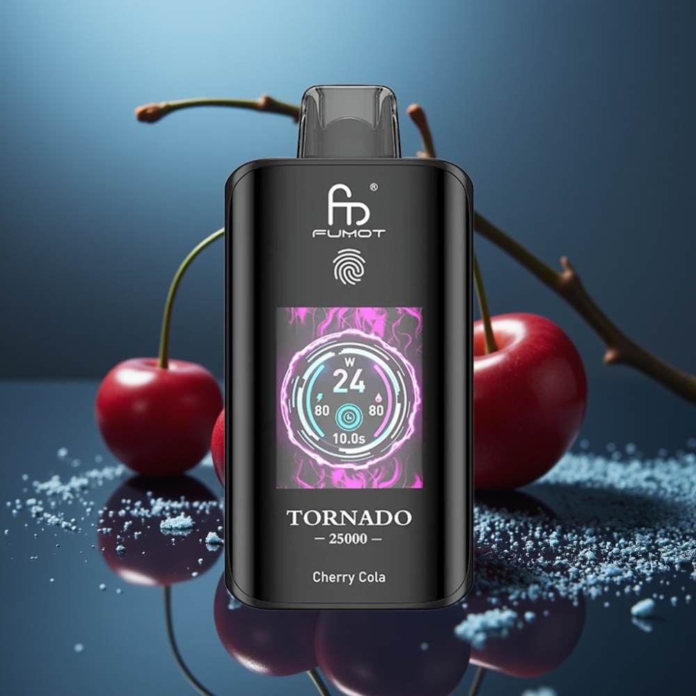 Fumot Tornado 25000 Puffs شيري كولا شاشة HD بطارية 700mAh