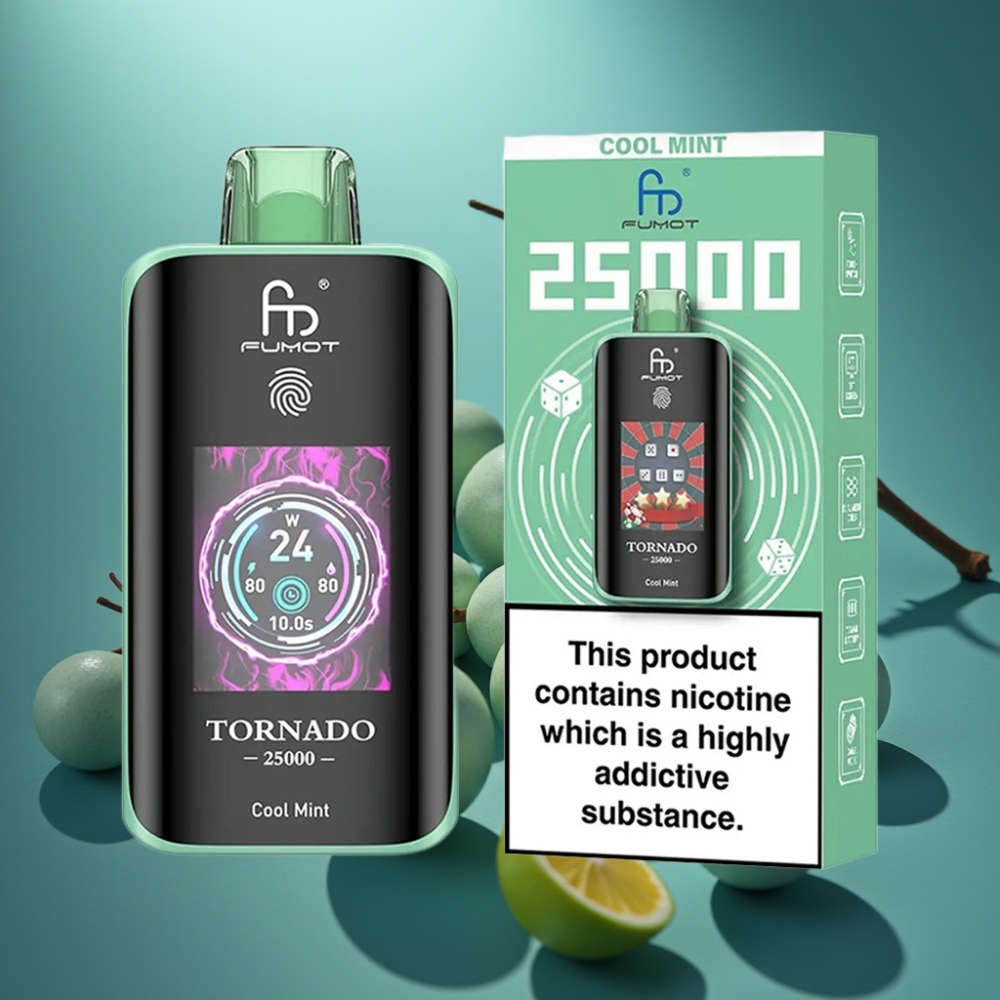 Fumot Tornado 25000 Puffs شاشة HD بطارية 700mAh نعناع منعش