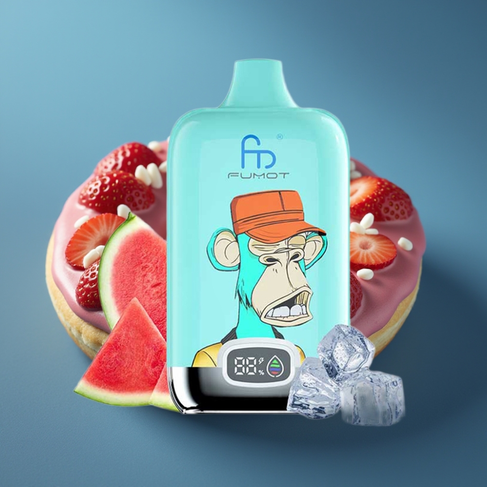 Fumot Tornado Digital Box 12000 Puffs Mesh Strawberry Donut Disposable Vape