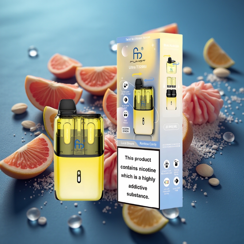Fumot Ultra T32000 Disposable Vape - حلوى قوس قزح (24ml، 20mg، شحن Type-C)