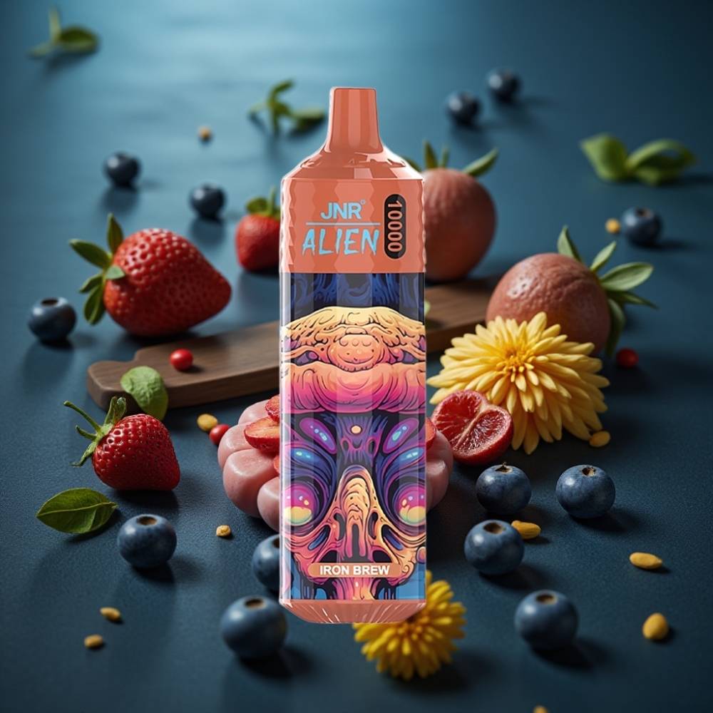 JNR Alien 10000 Puffs بشريحة شبكية 1.2 أوم ونكهة المشروب الحديدي