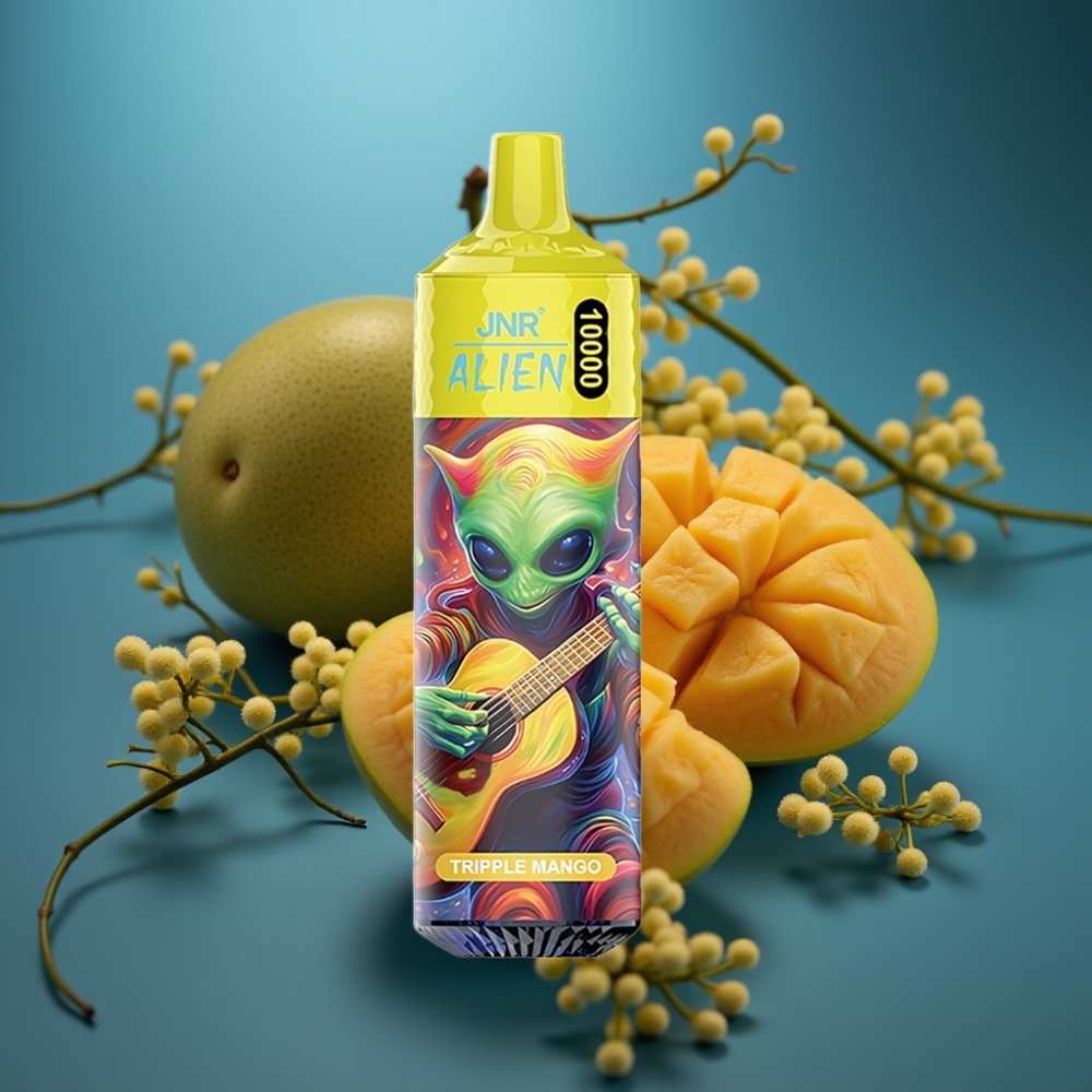 JNR Alien 10000 Puffs سبورت - 850mAh شحن سريع نوع C - مانجو ثلاثي
