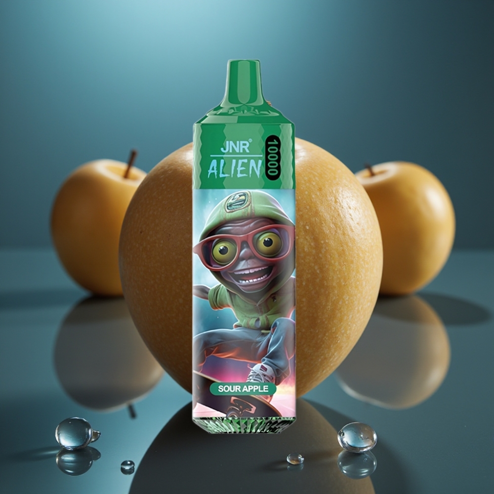 JNR Alien 10000 Puffs تفاحة حامضة - 850mAh بطارية - إضاءة LED (RGB) - شحن Type-C