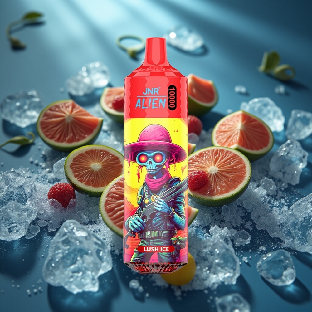 JNR Alien 10000 Puffs سبانخ جليدي – 850mAh، شحن Type-C، أضواء LED