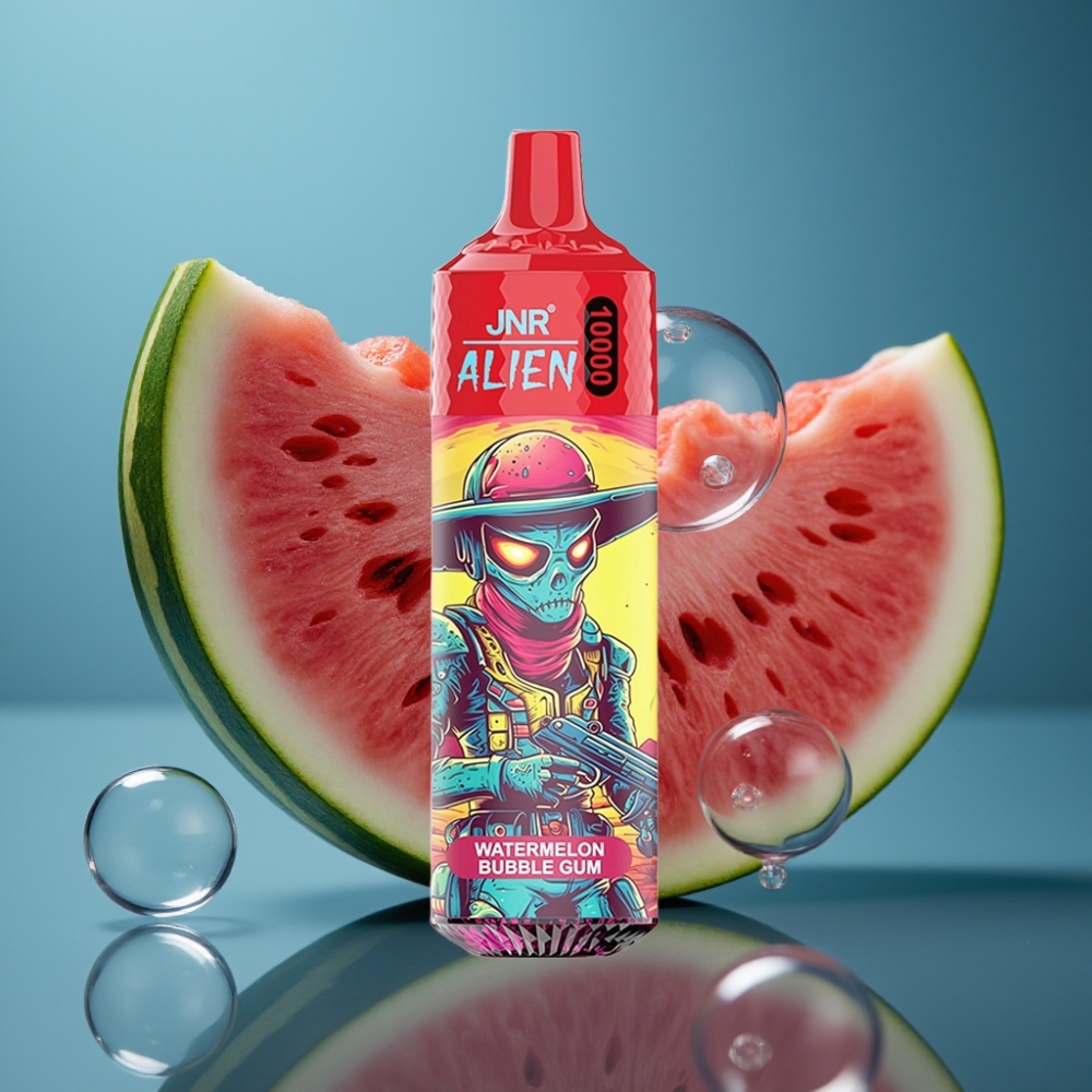 JNR Alien 10000 Puffs 850mAh بطيخ علكة فقاعية vape supplier Kuwait