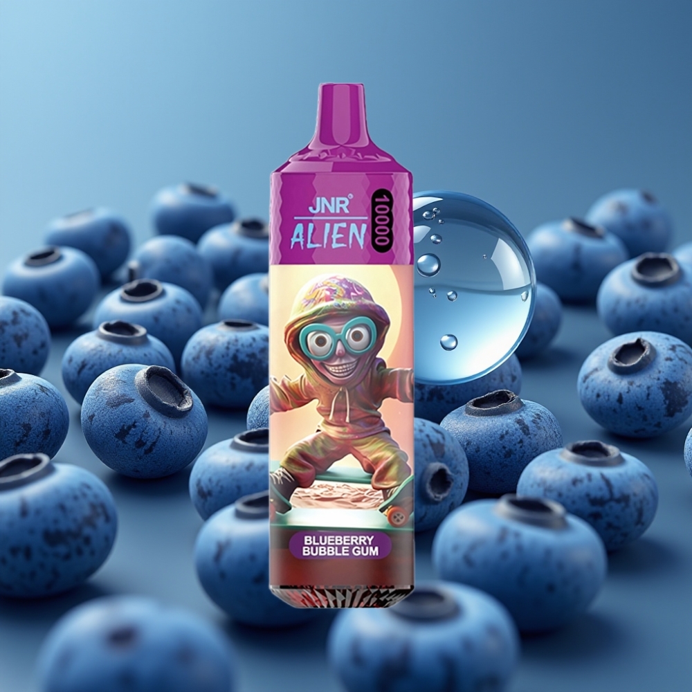 JNR Alien 10000 Puffs سبانخ توت أزرق مع RGB وشاحن Type-C