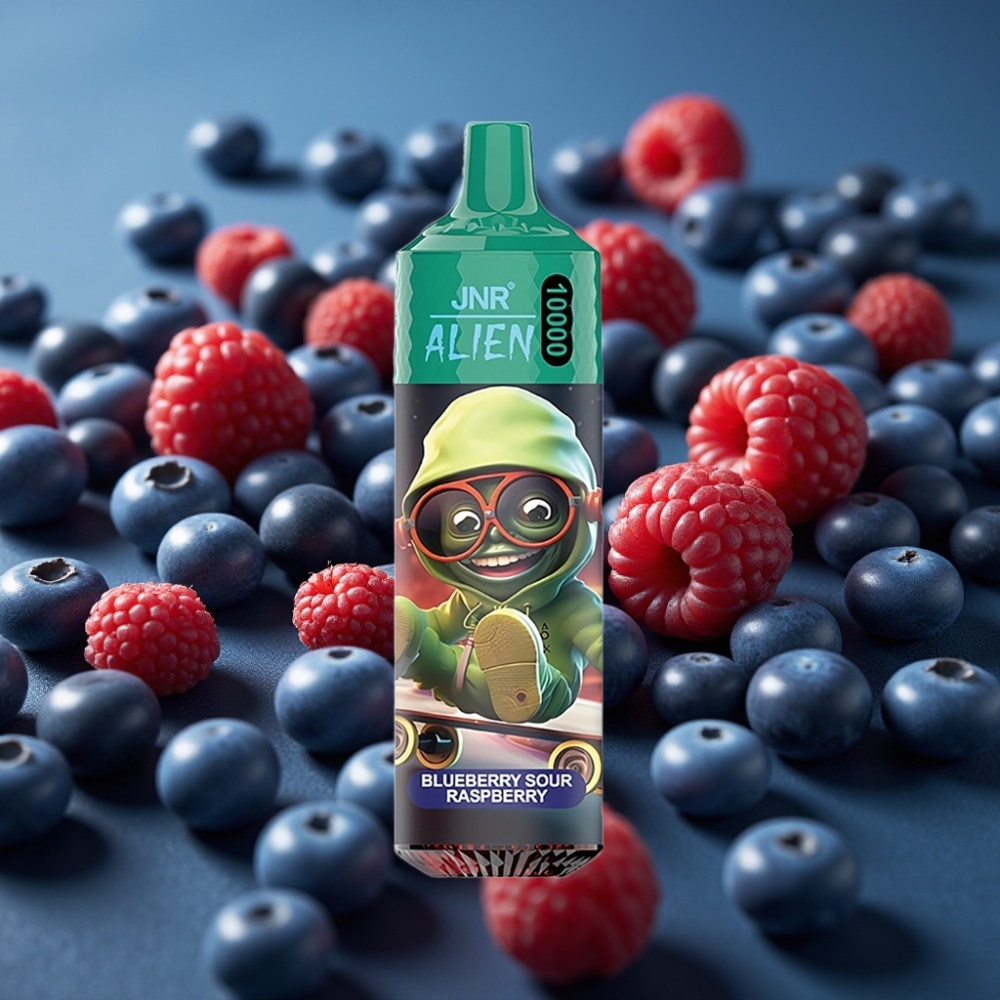 JNR Alien 10000 Puffs جهاز تبخير بتصميم رياضي - توت أزرق وعليق حامض