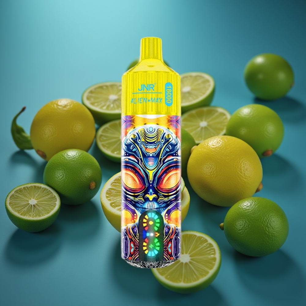 JNR Alien Max 18000 نفخة بشاشة LED ذكية ونكهة ليمون ولايم