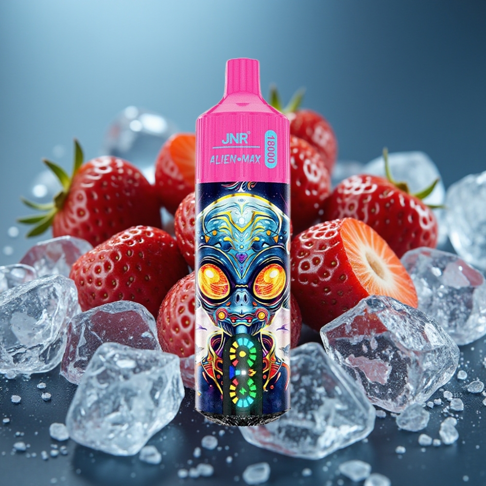 JNR Alien Max 18000 Puffs بشاشة LED ثنائي المِش وبطارية 850mAh - فراولة مثلجة