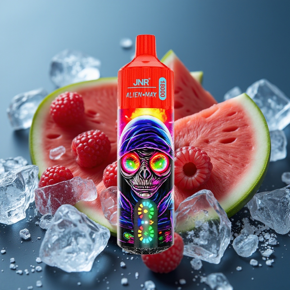 JNR Alien Max 18000 Puffs جهاز فاب ذكي بشاشة LED ونكهة توت العليق البطيخ المثلج