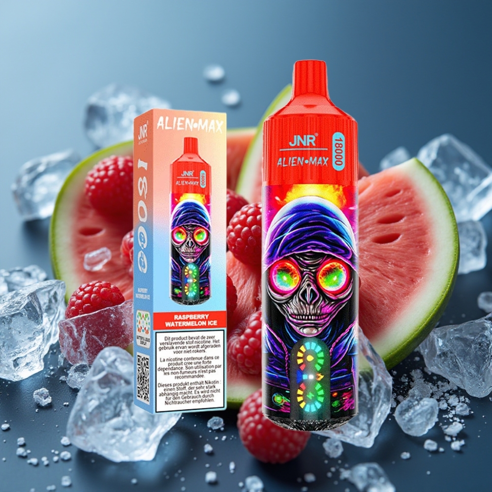 JNR Alien Max 18000 Puffs جهاز فاب ذكي بشاشة LED ونكهة توت العليق البطيخ المثلج