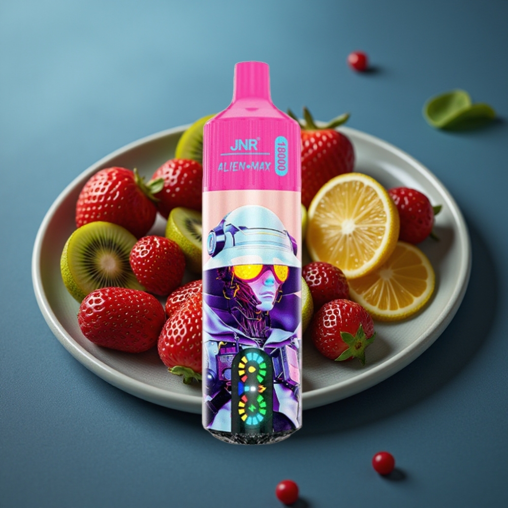 JNR Alien Max 18000 Puffs بشاشة LED وملف مزدوج - فراولة كيوي