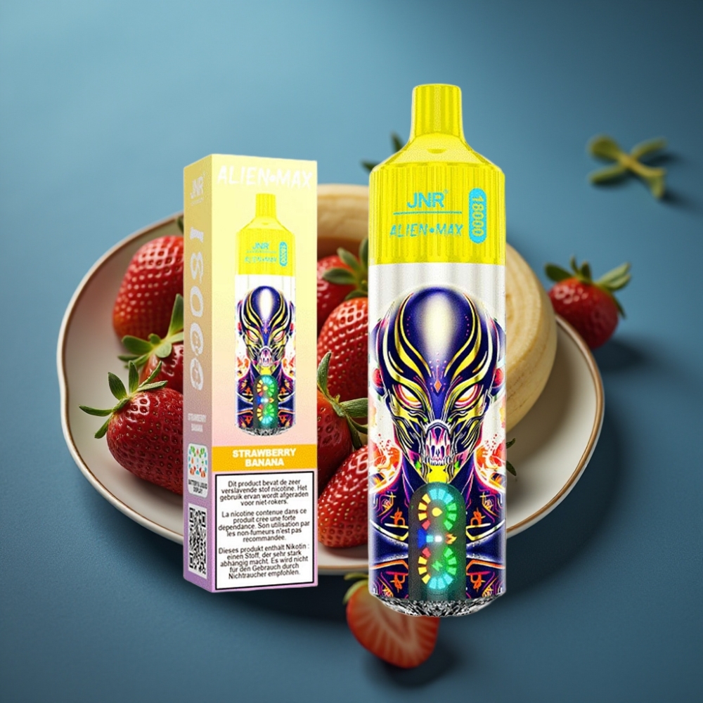 JNR Alien Max 18000 Puffs بشريحة ذكية ونكهة الفراولة الموز