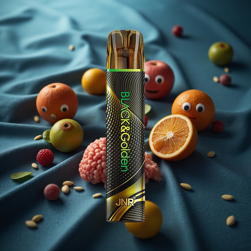 JNR Black&Golden 600+200 نفخة سيجارة إلكترونية - نكهة باشن مونستر