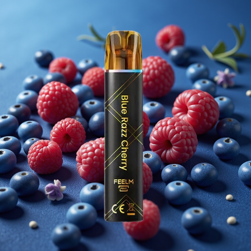 JNR Black&Golden 800 Puffs Disposable Vape - توت أزرق كرز (Blue Razz Cherry)