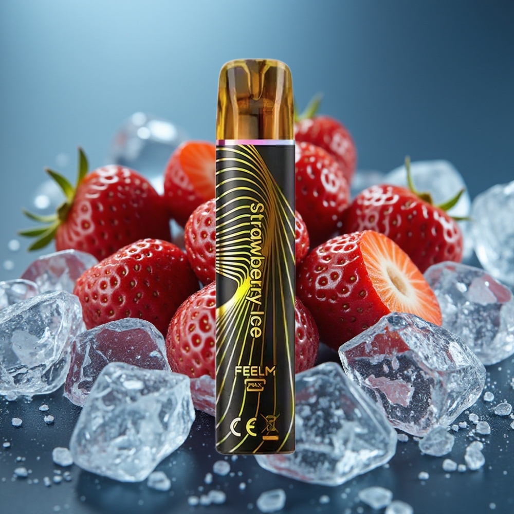 JNR Black&Golden 800 Puffs Strawberry Ice Disposable Vape - JNR أسود وذهبي 800 نفخة فراولة آيس
