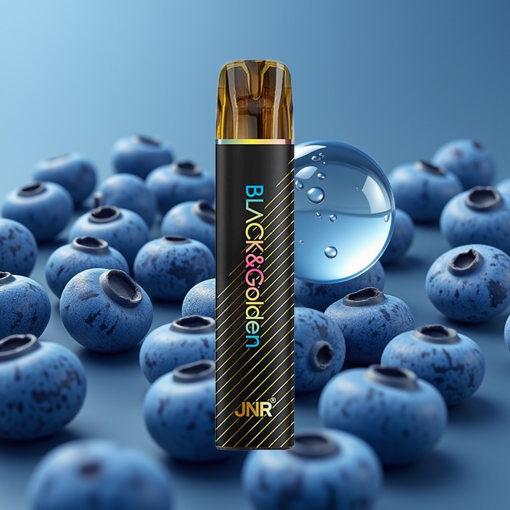 JNR Black&Golden 800 Puffs علبة صمغ توت أزرق disposable vape