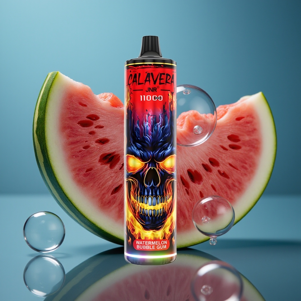 JNR Calavera 11000 Puffs Disposable Vape - بطيخ علكة فقاعية، شحن Type-C، 850mAh