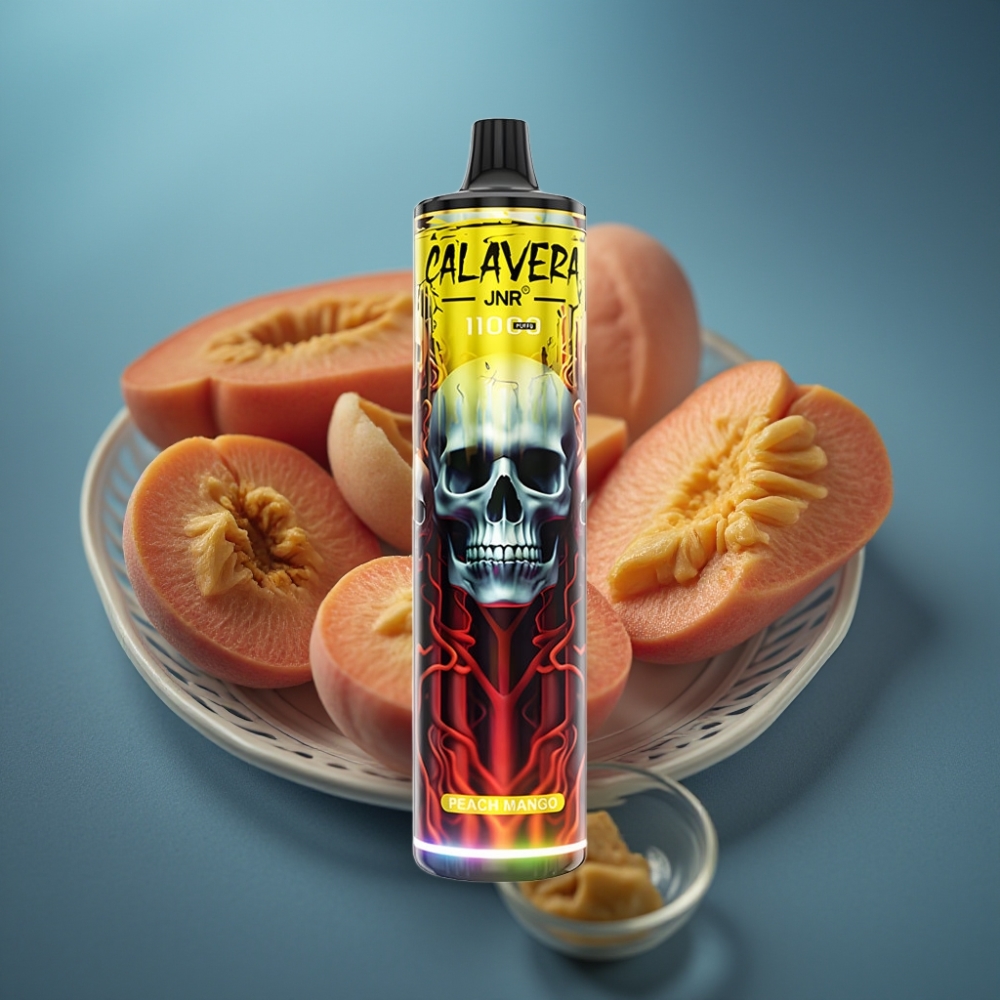 JNR Calavera 11000 Puffs شيشة إلكترونية بنكهة الخوخ والمانجو