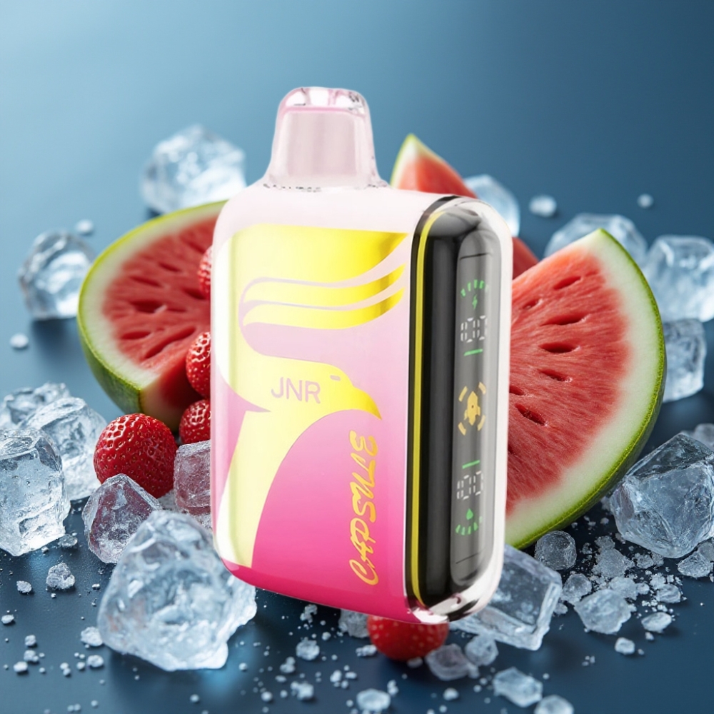 JNR Capsule 15000 Puffs فراولة بطيخ مثلج بشاشة ذكية وملف ثنائي