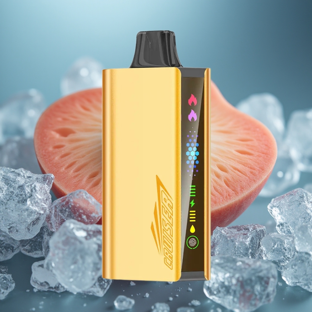 JNR Cruiser 12000 Puffs بطارية مدمجة 3500 مللي أمبير بشاشة عرض ومعادن كاملة بنكهة خوخ مثلج