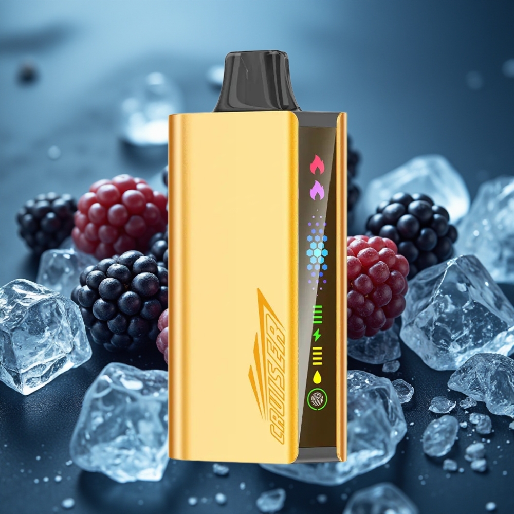 JNR Cruiser 12000 Puffs بطارية مدمجة شاشة عرض 3500 مللي أمبير نكهة توت أسود مثلج