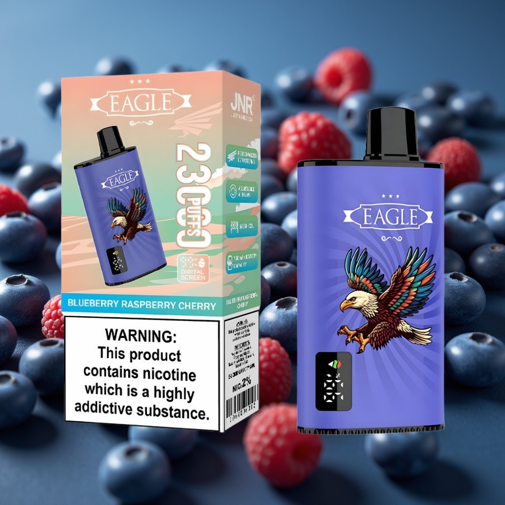 JNR EAGLE Smart 23000 Puffs Disposable Vape شاشة رقمية توت عُلّيق وكريز